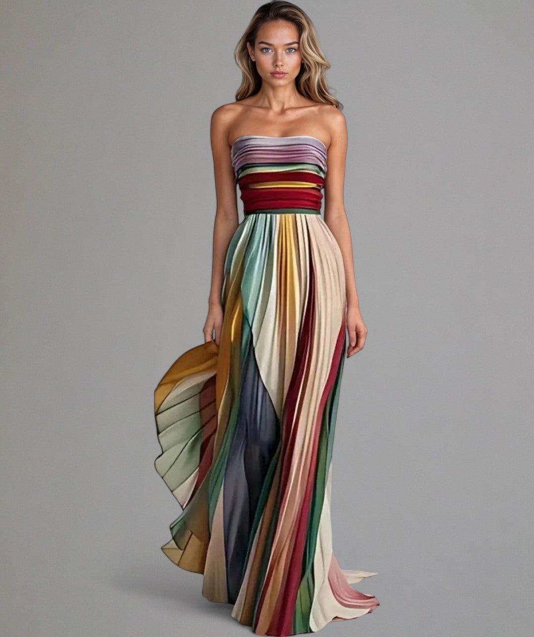 FLORA - ROBE SANS MANCHES COLORÉE